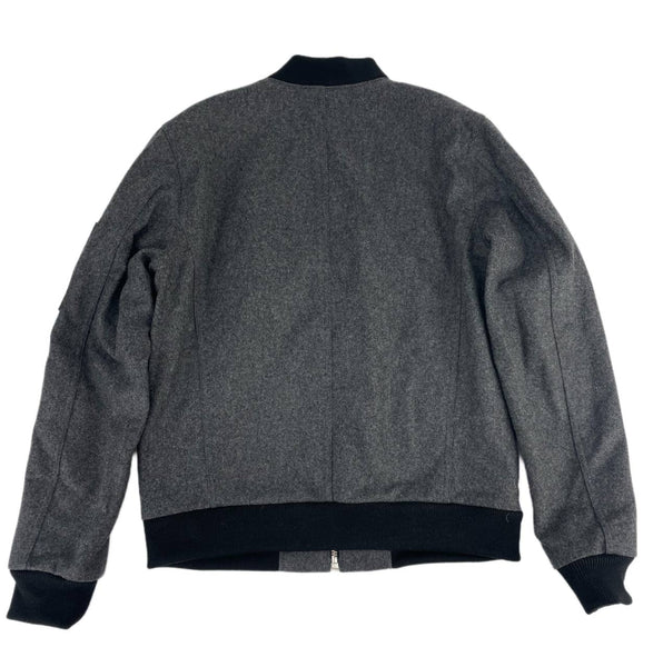 BLK DNM Men's Grey Wool Bomber Jacket 45 #MKW8801 Size Medium NWT