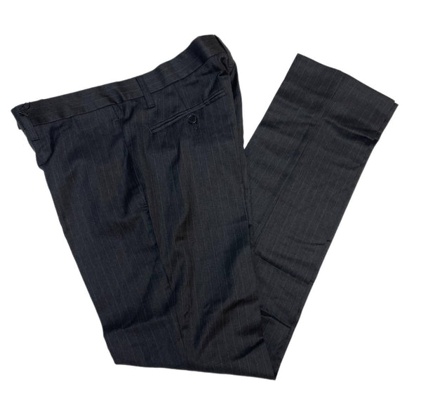 BLK DNM Men's Grey Striped Wool Dress Pant Size 48 US 32 NWT