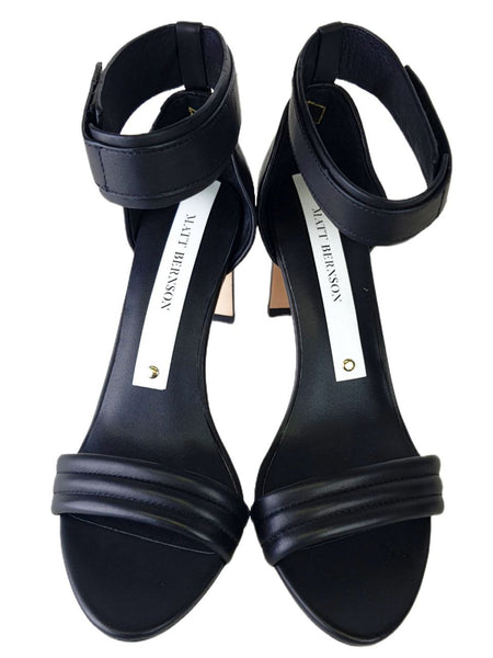 MATT BERNSON Women's Black Leather Meredian II Sandal #MB162 NWB