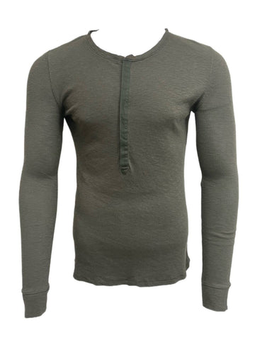 BLK DNM Men's Military Green Long Sleeve Henley T-Shirt 35 Size M NWT