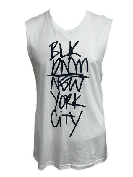 BLK DNM Men's White Printed Sleeveless T-Shirt 28 Size L NWT
