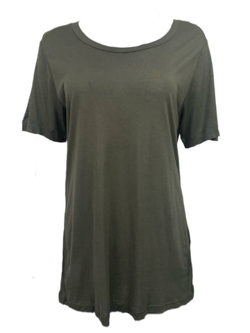 BLK DNM Women's Military Green Rayon Oversize T-Shirt 2 Size M NWT