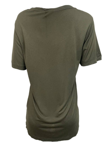 BLK DNM Women's Military Green Rayon Oversize T-Shirt 2 Size M NWT