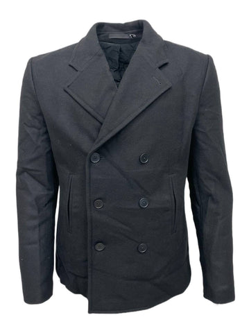 BLK DNM Men's Black Wool Coat 35 #MUW12102 NWT