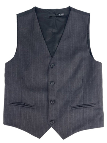 BLK DNM Men's Fine Charcoal Pinstripe Wool Vest 5 Size 48 NWT