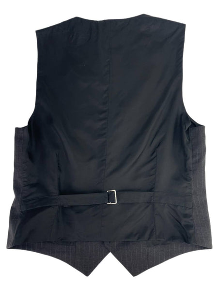 BLK DNM Men's Fine Charcoal Pinstripe Wool Vest 5 Size 48 NWT