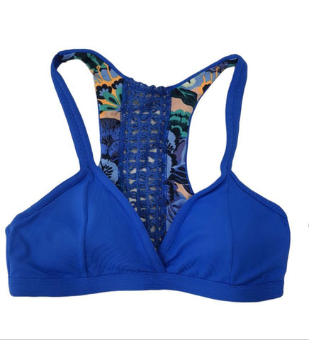 MAAJI Women's Blue Laced Padded Swim Bikini Top #3005MTSSM NWT