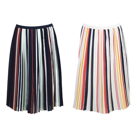 REBECCA MINKOFF Women's Madeline Striped Pleat Skirt $228 NWT