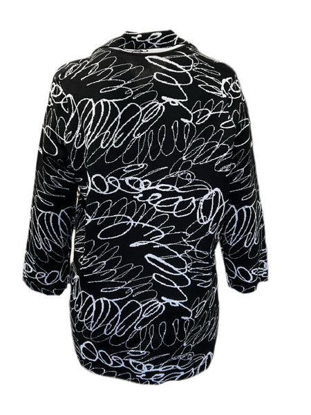 Marina Rinaldi Women's Nero Madre Knitted Cardigan NWT