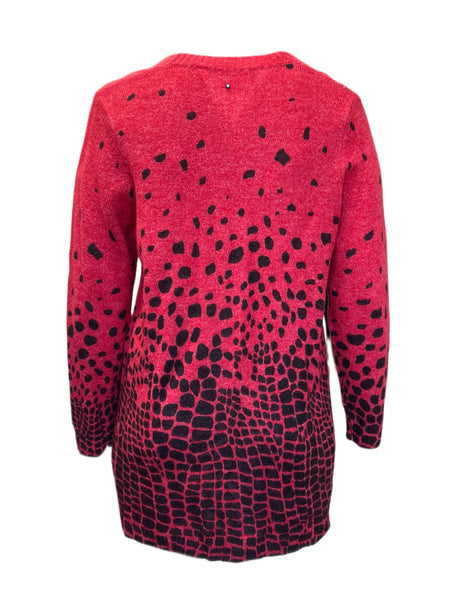 Marina Rinaldi Women's Red Maestria Knitted Cardigan NWT