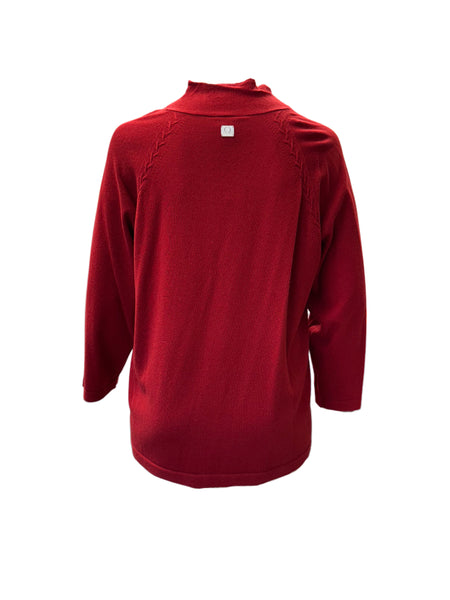 Marina Rinaldi Women's Red Maestro Open Front Cardigan NWT