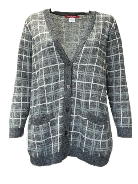 Marina Rinaldi Women's Grey Magda Knitted Cardigan NWT