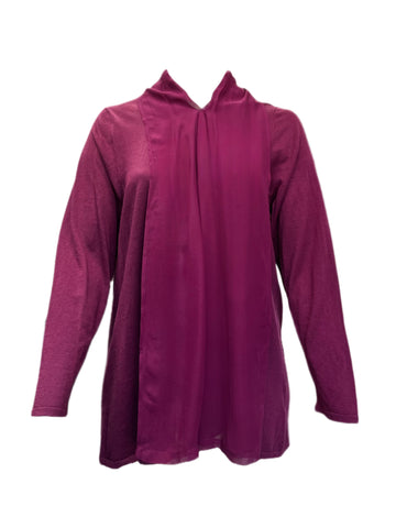 Marina Rinaldi Women's Burgundy Magda Knitted Wool Cardigan Size XL NWT