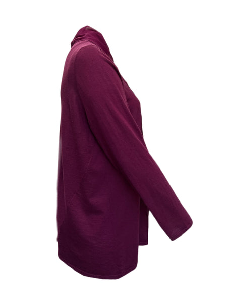 Marina Rinaldi Women's Burgundy Magda Knitted Wool Cardigan Size XL NWT
