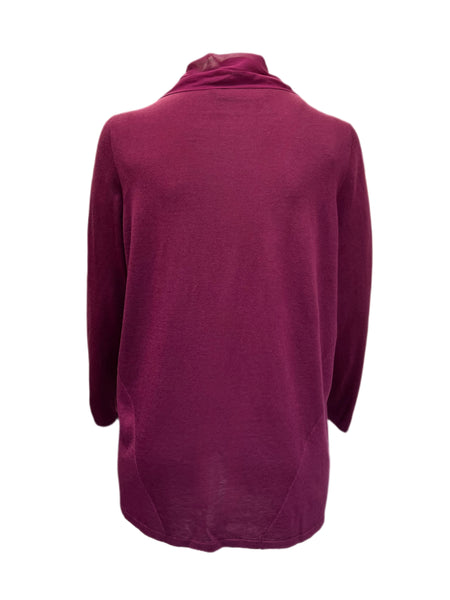 Marina Rinaldi Women's Burgundy Magda Knitted Wool Cardigan Size XL NWT