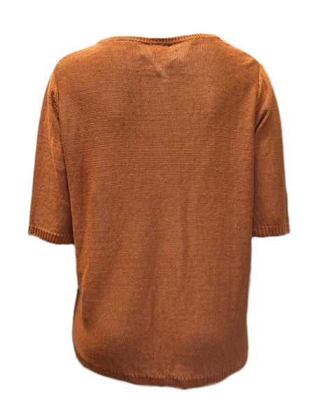 Marina Rinaldi Women's Brown Magico Knitted Short Sleeves Cardigan Size XL NWT