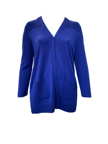 Marina Rinaldi Women's Blue Maiori Open Front Cardigan NWT