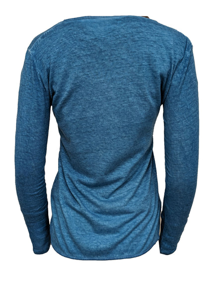 MAJESTIC FILATURES Teal Hand Dyed Cotton Cashmere Open Front Cardigan Size XS