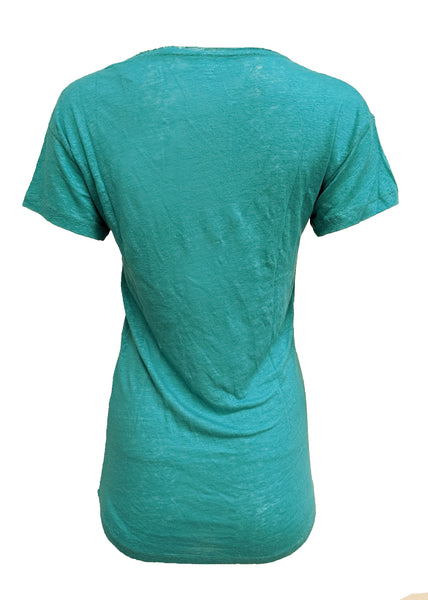 Majestic Filatures Teal Linen SS Deluxe Teeshirt Size X-Small NWT