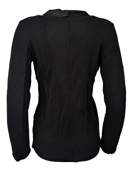 Majestic Filatures Women's Black Fur Lapel Blazer Size X-Small NWT