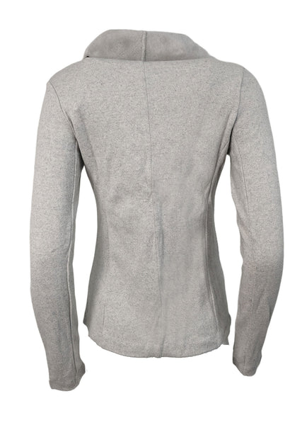 Majestic Filatures Women's Grey Heather Fur Collar Cardigan Size X-Small NWT