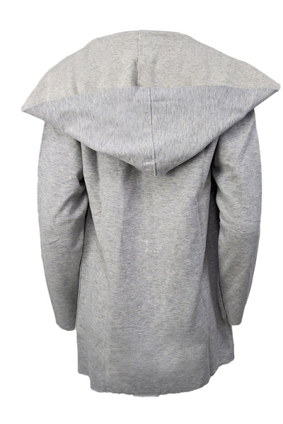 Majestic Filatures Women's Grey Heather Hooded Open Cardigan NWT