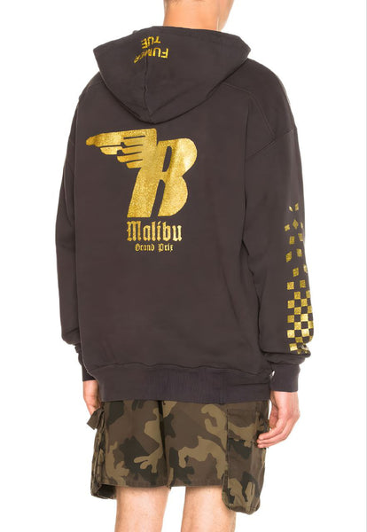 RHUDE Men's Black Malibu Gold Rhacer Cotton Hoodie #TSW01 NWT