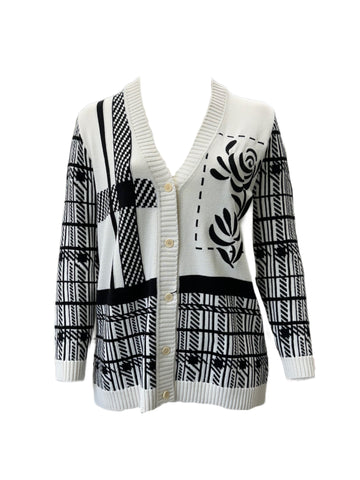 Marina Rinaldi Women's White Maliku Button Closure Cardigan NWT