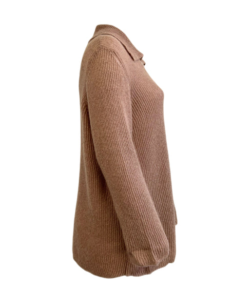 Marina Rinaldi Women's Cammello Mammola Knitted Button Front Cardigan