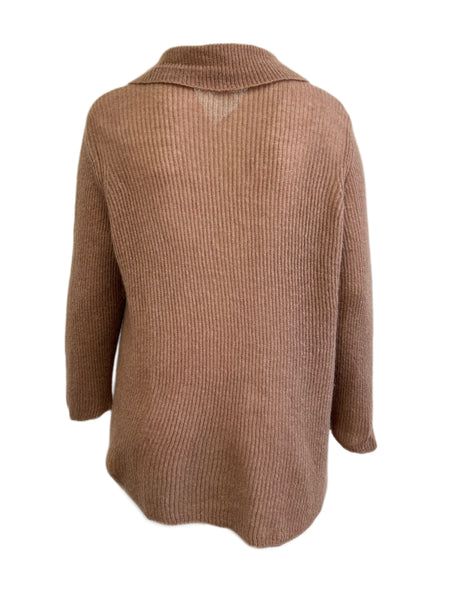 Marina Rinaldi Women's Cammello Mammola Knitted Button Front Cardigan