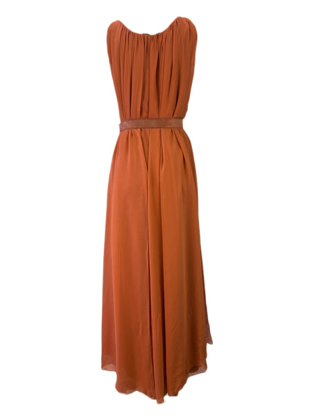 Max Mara Women's Copper Manolo Sleeveless Belted Dress Size 6 NWT
