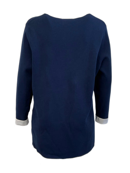Marina Rinaldi Women's Navy Master Knitted Cardigan Size XL NWT