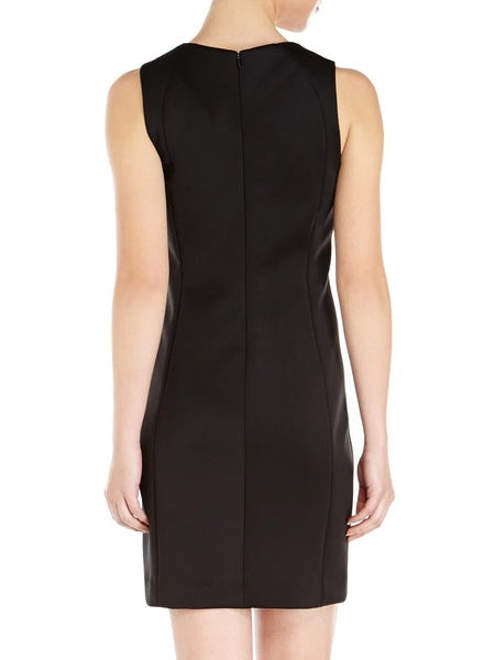 REBECCA MINKOFF Women's Black Maya Leather Trim Dress $398 NWT