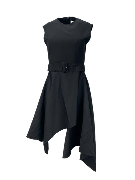 SOLACE London Black Maya Asymmetrical Belted Top Size US 4 NWT