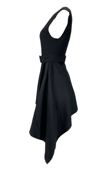 SOLACE London Black Maya Asymmetrical Belted Top Size US 4 NWT