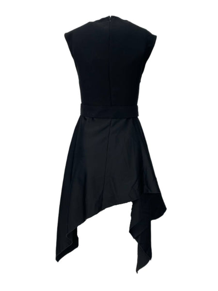 SOLACE London Black Maya Asymmetrical Belted Top Size US 4 NWT