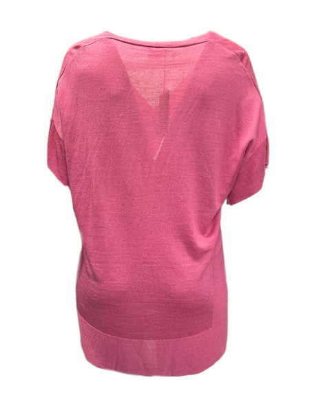 Marina Rinaldi Women's Pink Medioevo Button Front Knitted Sweater NWT