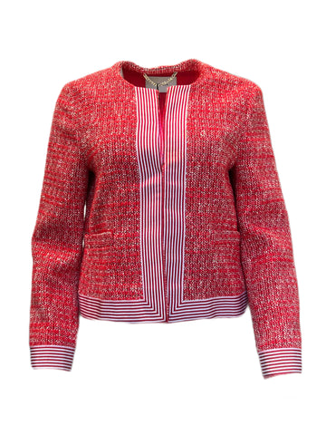 Marella By Max Mara Women's Red Medium Tweed Jacket Size 8 NWT