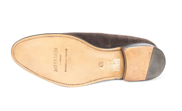 MEERMIN Women's Brown Suede Cap Toed Oxfords 201418 Sena Last NEW