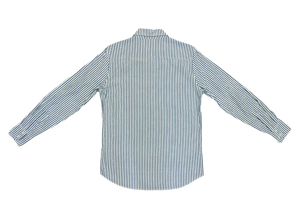 ROBERTA ROLLER RABBIT Men's Blue Yarn Dye Stripe Zoo Shirt Sz S $115 NEW