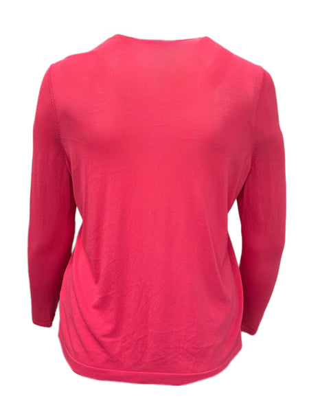 Marina Rinaldi Women's Pink Menta Embellished Cardigan Size M NWT