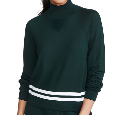 LNDR Women's Dark Green Arctic Knit Long Sleeve Top #KN899 NWT