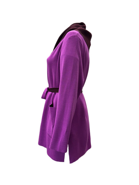 Marina Rinaldi Women's Purple Micaela Open Front Cardigan NWT