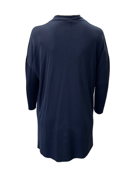 Marina Rinaldi Women's Blue Micaela Open Front Cardigan NWT