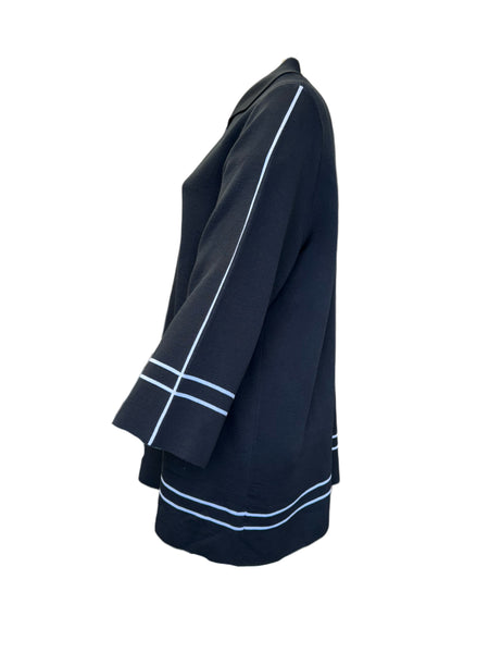 Marina Rinaldi Women's Black Micron Button Closure Cardigan NWT