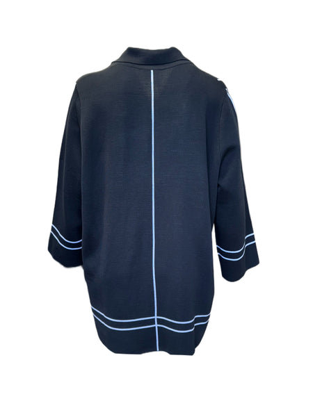 Marina Rinaldi Women's Black Micron Button Closure Cardigan NWT