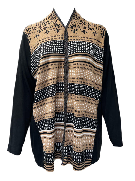 Marina Rinaldi Women's Black Minimale Long Sleeves Knitted Cardigan Size XL NWT