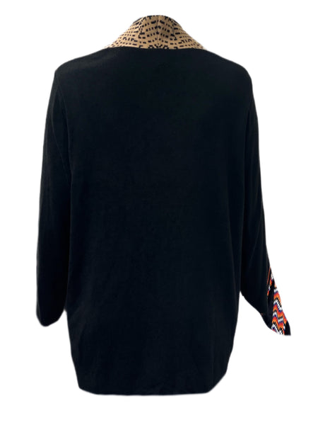 Marina Rinaldi Women's Black Minimale Long Sleeves Knitted Cardigan Size XL NWT