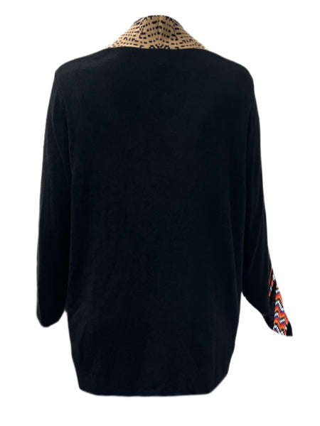 Marina Rinaldi Women's Black Minimale Long Sleeves Knitted Cardigan Size XL NWT