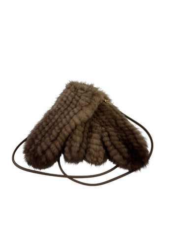 Max Mara Women's Turtledove Minkmitt Mittens NWT